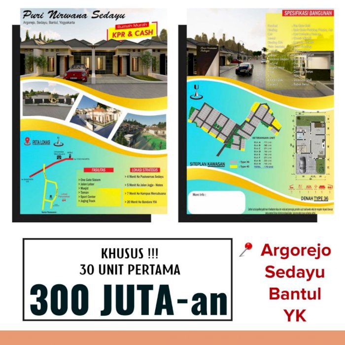 perumahan di SEDAYU HARGA 365 JUTA, PROMO AGUSTUS FREE BPHTB DAN BBN