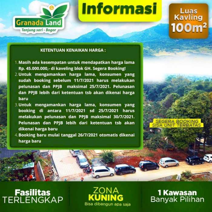 Kavling murah  di jalur puncak Bogor 2 lokasi strategis di bogor