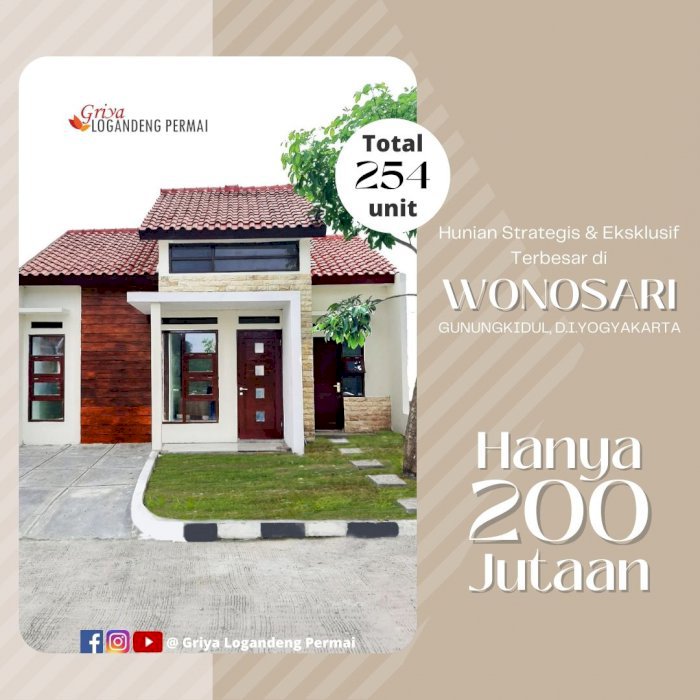 Rumah hunian terbaik dekat pusat kota Wonosari Gunungkidul Yogyakarta