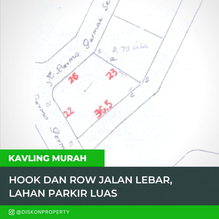 Jarang Ada Tanah Lokasi Strategis di Jalur Komersial Darmo Permai Selatan Nego