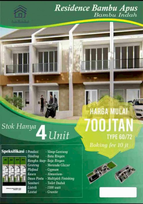 Di Jual Rumah Murah di Bambu Apus Ceger Cipayung Jakarta Timur