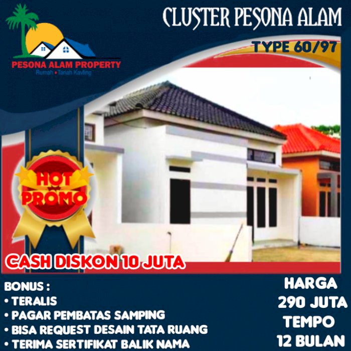 RUMAH MURAH DESAIN MINIMALIS DI RAJABASA TYPE 60