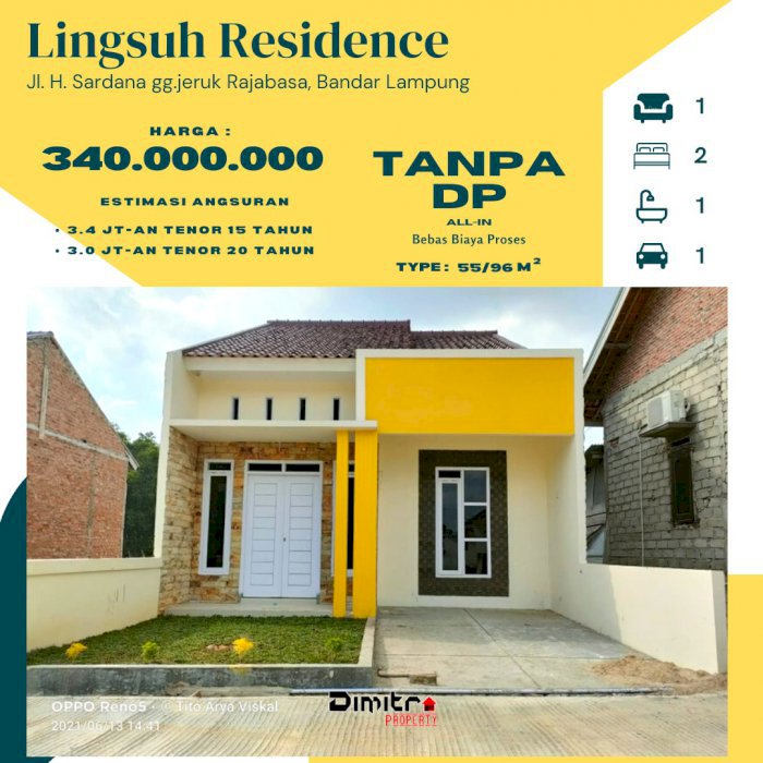 Promo Tanpa DP Rumah Komersil Modal Berkas Rajabasa