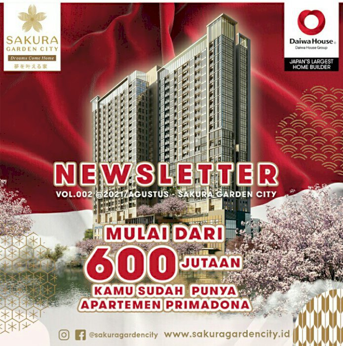 Apartemen dijual dengan harga 600jutaan