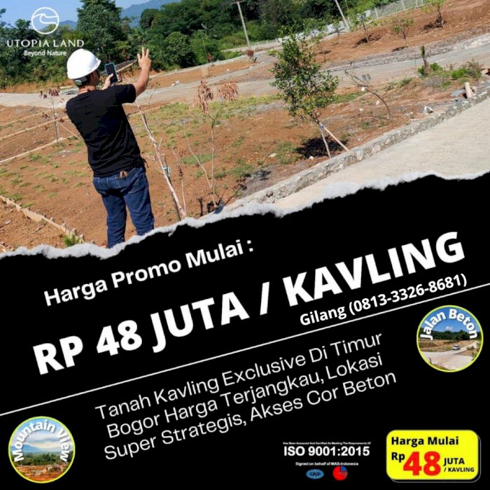 Dijual Tanah Utopia Land Phase 2 Tanjungsari, Bogor