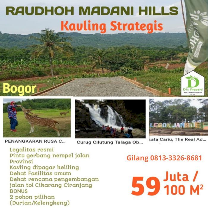 Jual Tanah Kavling Premium Lokasi Strategis Pinggir Jalan Raya Transyogi