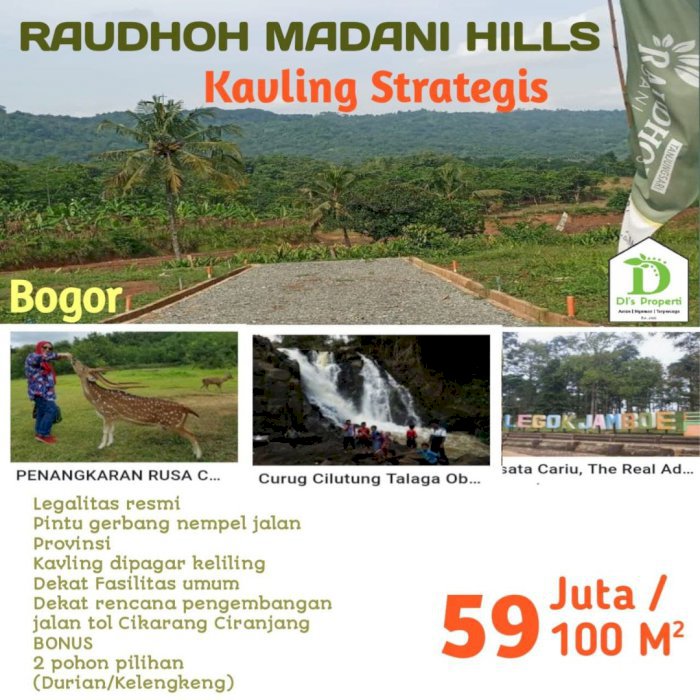 Jual Tanah Kavling Premium Lokasi Strategis Pinggir Jalan Raya Transyogi