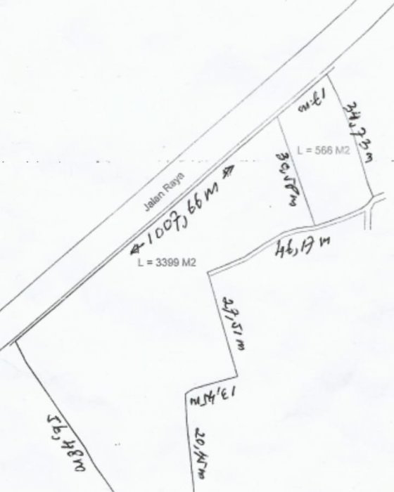 Dijual Tanah Seluas 3.670 m2 di Teluk Pinang Ciawi RP 4,5 JT/ M2