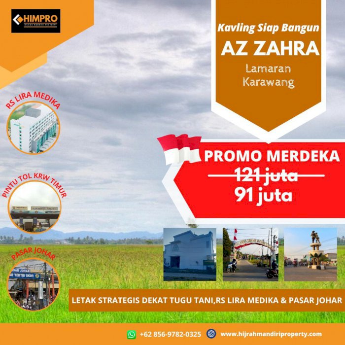 KAVLING SIAP BANGUN AZAHRA LAMARAN LOKASI STRATEGIS DI KARAWANG TIMUR