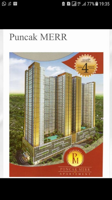 302.Dijual murah apartement Puncak MERR
