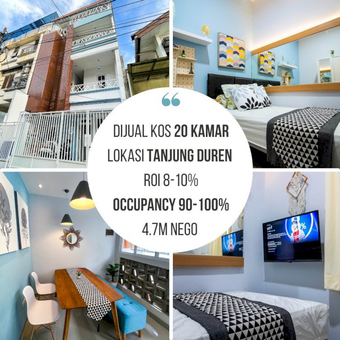 Kostan Tj Duren 20 Kamar Furnished Potensi Income 378jt Hanya 4,7M