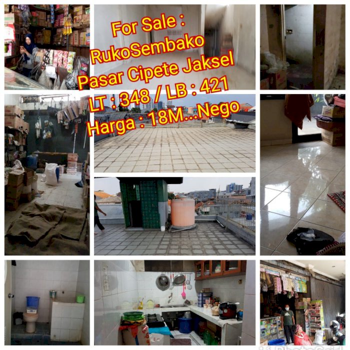 DI JUAL SEGERA RUKO 4 LANTAI DI PASAR CIPETE JAKARTA SELATAN