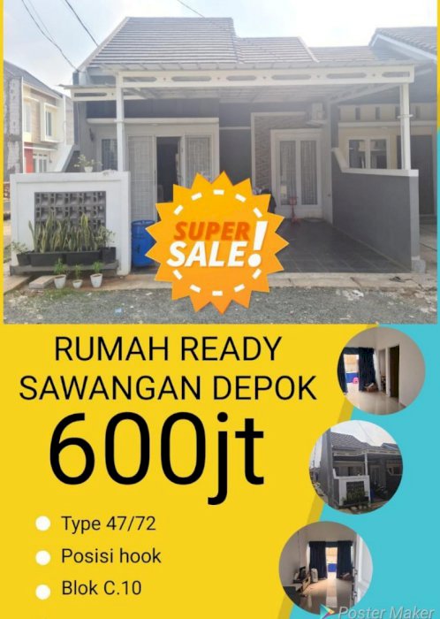 Rumah Ready di Sekitar Sawangan Depok Posisi Hook