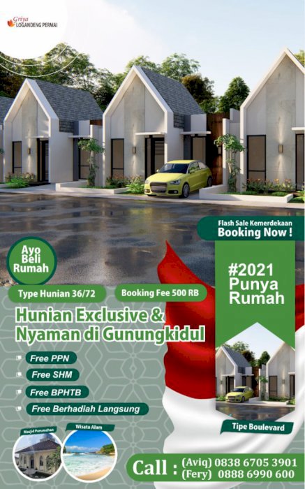 Hunian nyaman terbaik dekat pusat kota Wonosari Gunungkidul