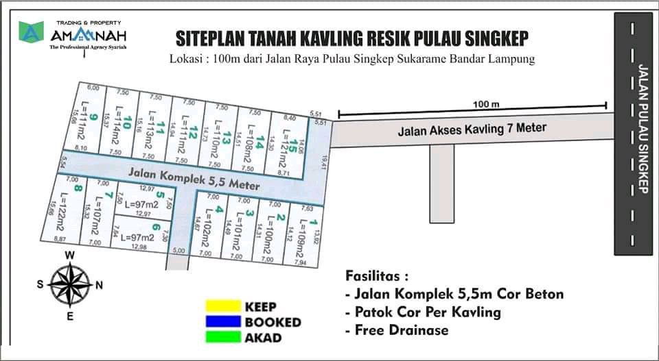 Tanah kavling pulau singkep sukarame