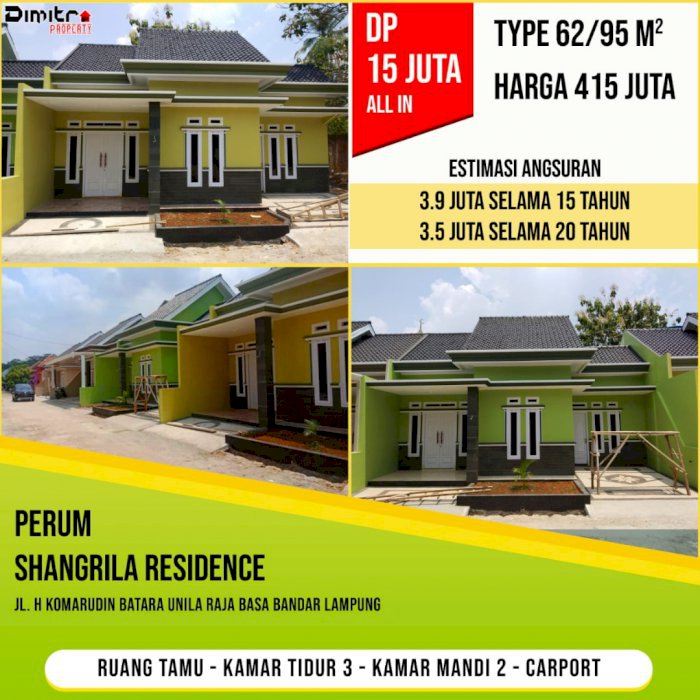 Siap Huni Rumah Cluster Dekat Kampus UNILA