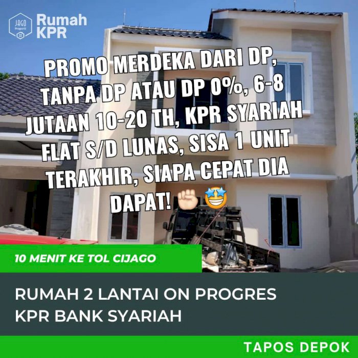 Sisa 1 unit on progres terakhir â¤´ï¸ Tipe 60/60, Rumah 2 L, tapos Depok