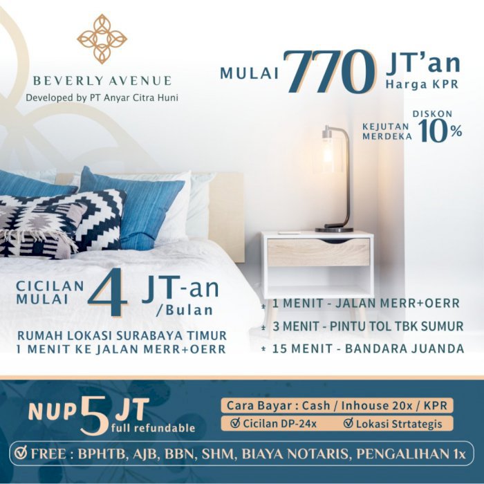 Rumah modern minimalist 2 lantai di Gunung Anyar Surabaya 500 jutaan free SHM