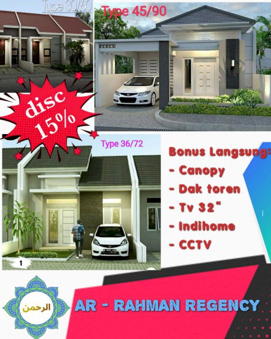 Ar Rahman Regency, Tanpa BI Checking, Cicilan Flat : Rumah Minimalis 100Jt
