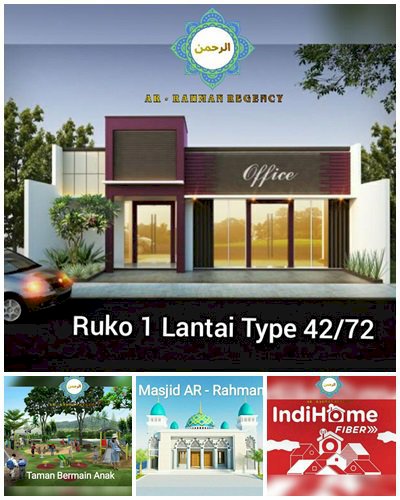 Ruko termurah & strategis, design minimalis modern; Ar Rahman Regency