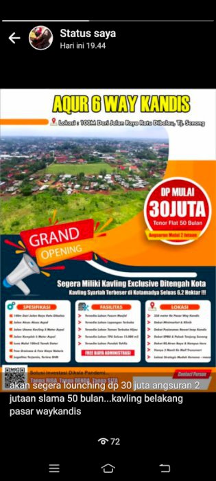 tanah dekat pasar kandis