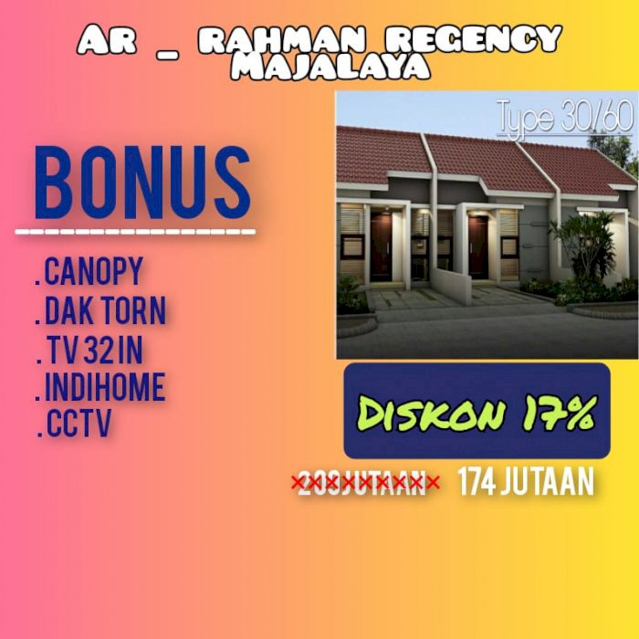 Gebyar Promo Bulan ini Free Semua Biaya - Biaya : Rumah Murah Bandung