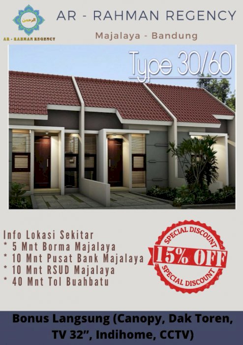 Rumah Murah Konsep Cluster Promo Diskon Hingga 30 Juta + Bonus2 Menarik
