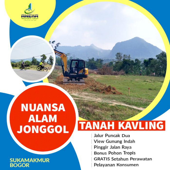 TANAH MURAH KAVLING SERBAGUNA PINGGIR JALAN VIEW PEGUNUNGAN DI JONGGOL