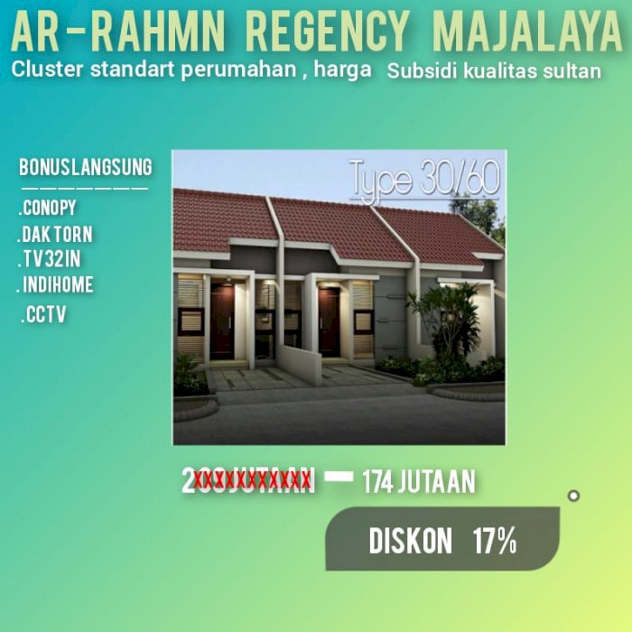 Gebyar Promo Bulan ini Dekat Borma Majalaya, Free Biaya2 ; Ar Rahman Regency