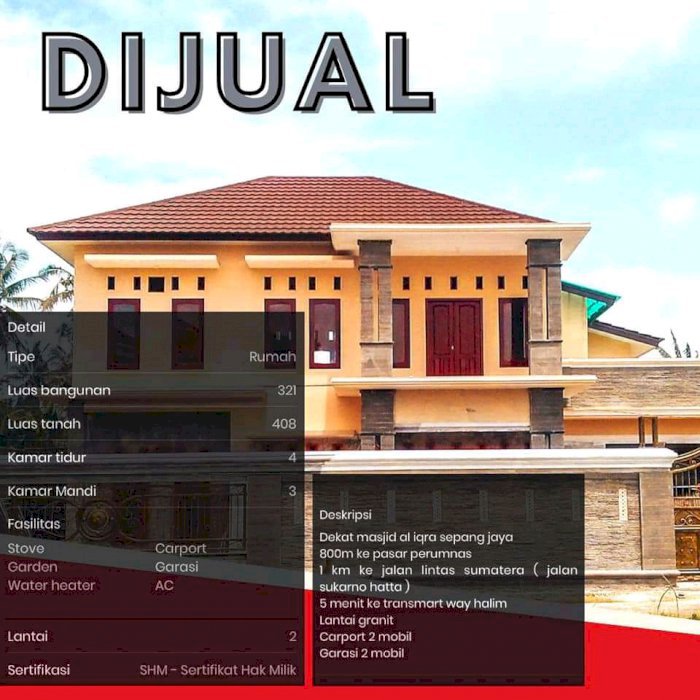 Rumah mewah 2 lantai dikota