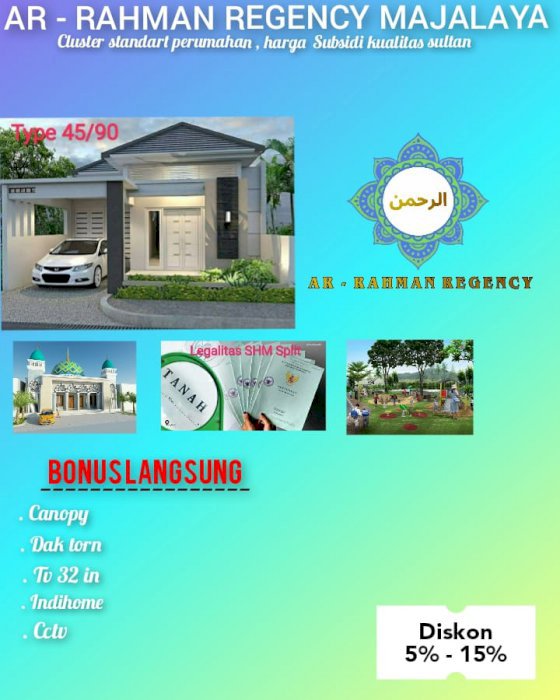 Promo Bulan ini, Kredit 100% ACC Tanpa Denda : Ar Rahman Regency