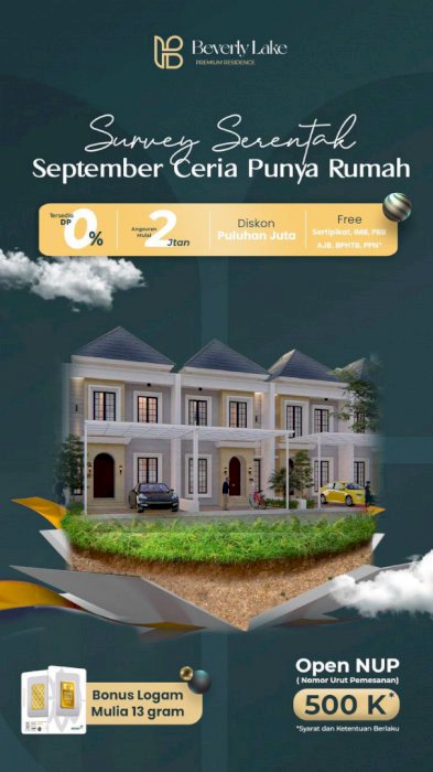 Hunian Strategis,Laris Manis, Dekat BSD Serpong, BEVERLY LAKE