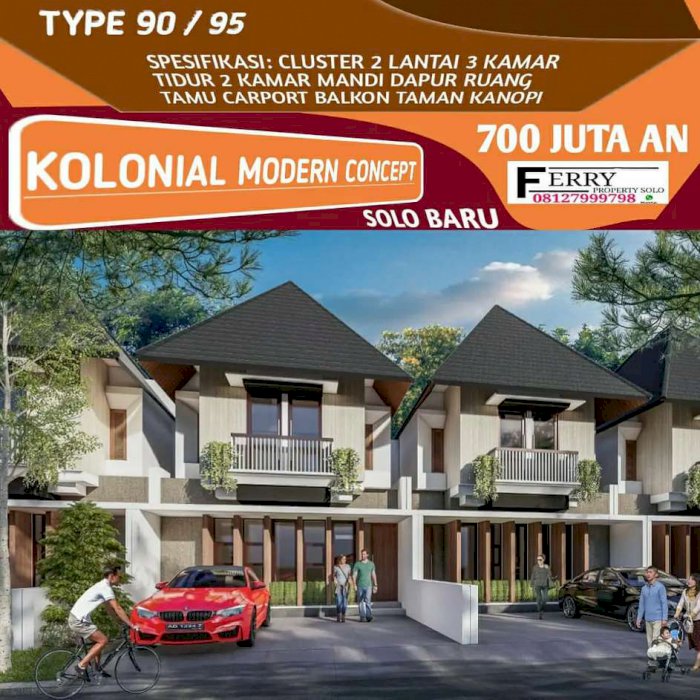 Dijual perumahan 2 lantai tropis minimalis solo baru al azhar 700jt an