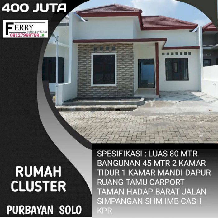 Dijual rumah baru minimalis modern solo purbayan gentan makamhaji 400j