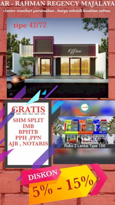 Cluster minimalis modern, Fasilitas Mewah, Ar Rahman Regency: Majalaya