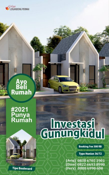 Rumah dijual terlengkap dan strategis di Gunungkidul