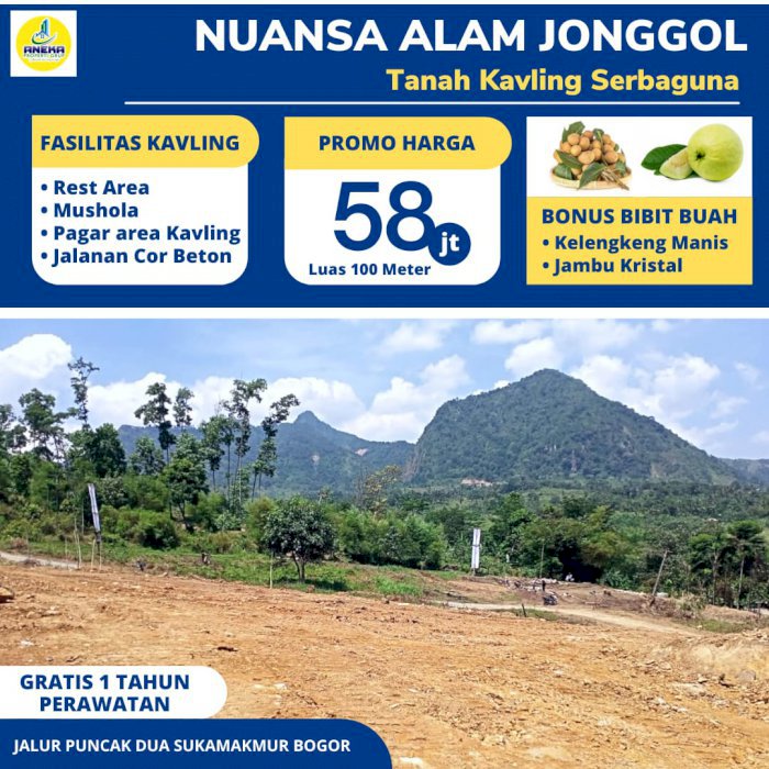 JUAL TANAH PROMO PINGGIR JALAN DEKAT WISATA