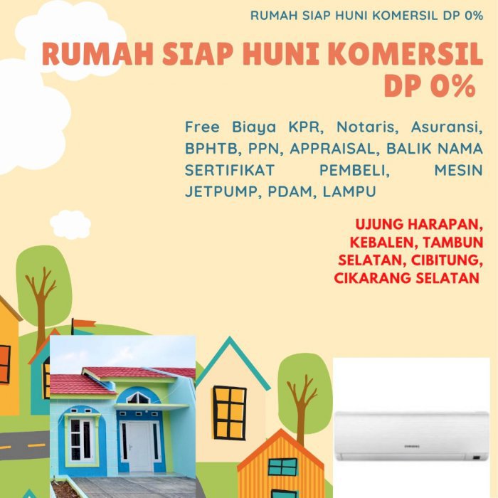 New Home Siap Huni dekat dengan stasiun tambun dan SDN Mangunjaya