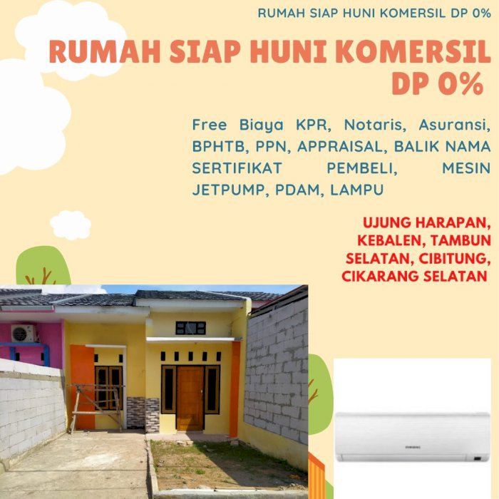 Rumah Siap Huni Minimalis dekat Pondok Ungu Strategis dan bebas banjir