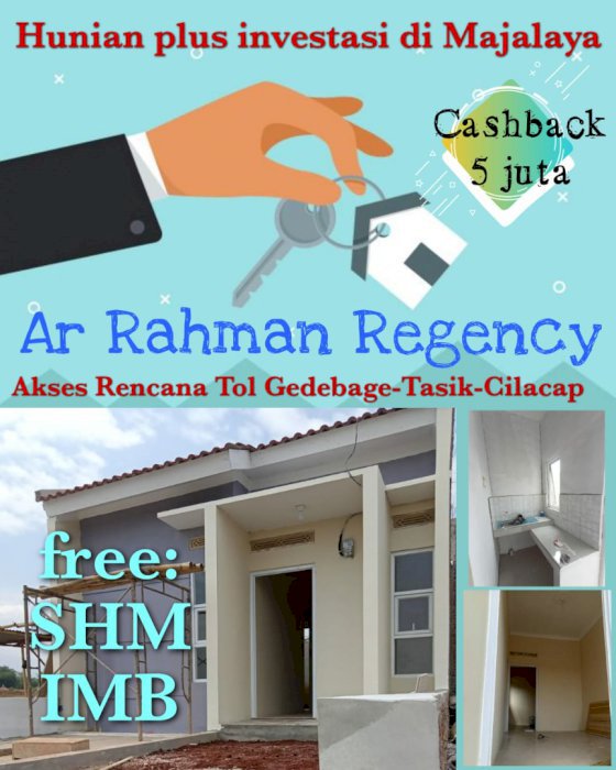 Hunian Modern Minimalis, Potongan Harga 15% + Bonus Langsung : Ar Rahman Regency