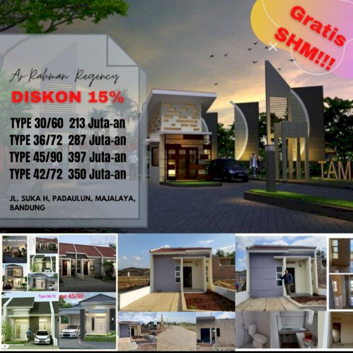 Hunian di Kawasan Berkembang Majalaya, Cashback Up To 70 Jt; Ar Rahman