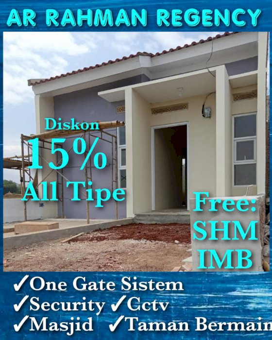 Cluster Standart Perumahan, Harga Subsidi Kualitas Sultan, Disk 15%