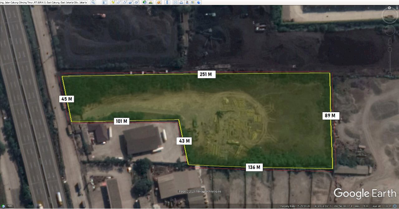 Tanah Strategis 1,5 Ha ( 15.500 m2 ) di Cakung Cilincing