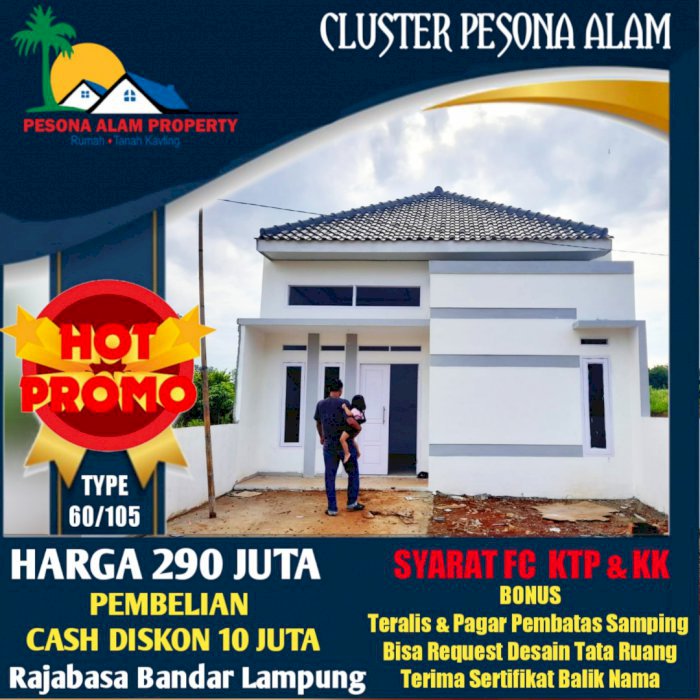 JUAL RUMAH RAJABASA SAMPING SMA 13