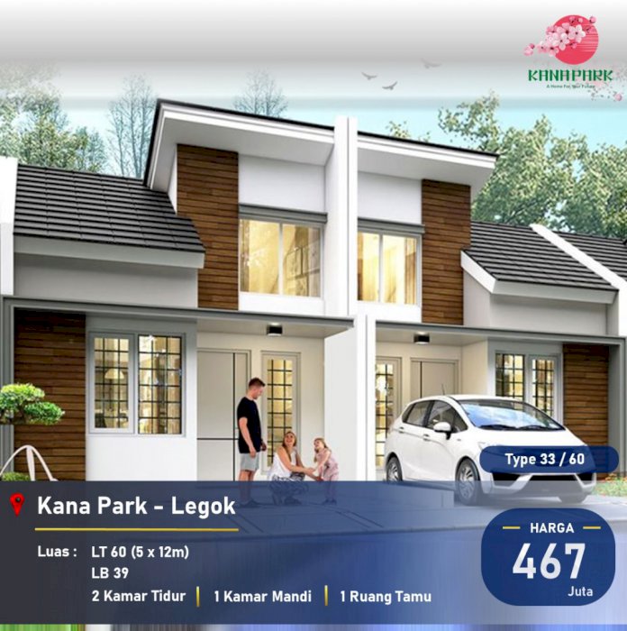 Hunian ala Jepang Kana Park tipe 33/60 at Legok Tangerang