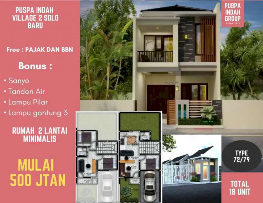 Promo sale perumahan terlaris solo baru baki rs indriati the park 485