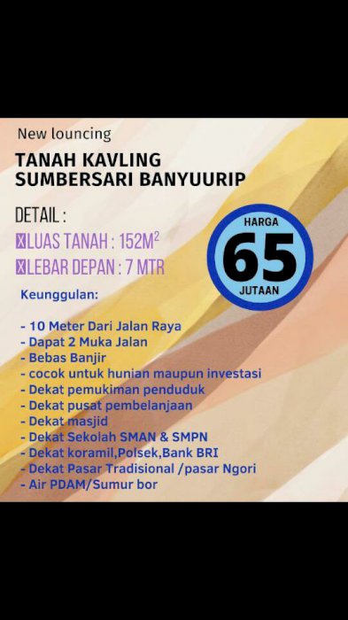 Jual tanah murah sumber sari, purworejo