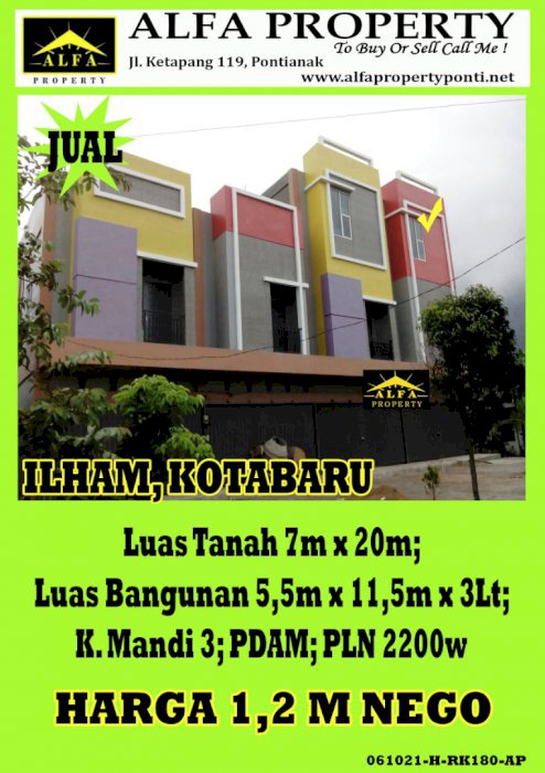 Ruko Ilham Kotabaru Pontianak Kalimantan Barat