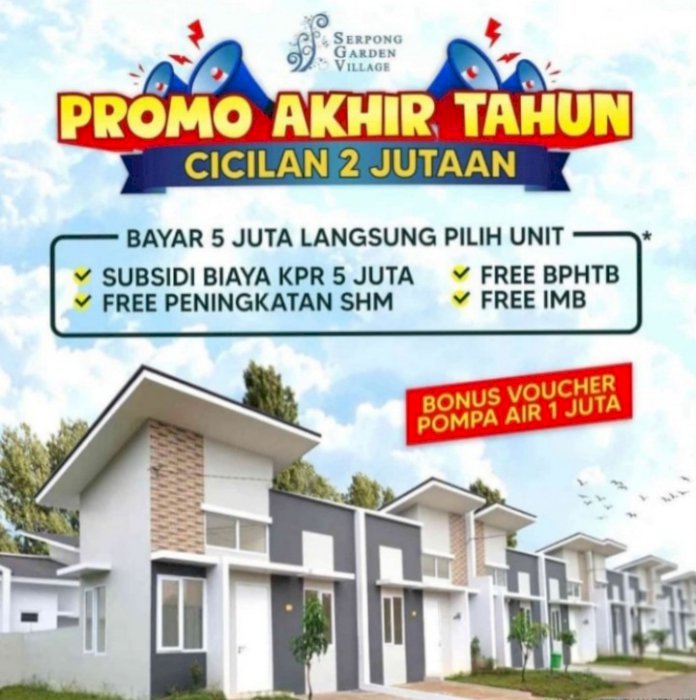 Tanpa DP Serpong Garden Village terbaik di Parung Panjang