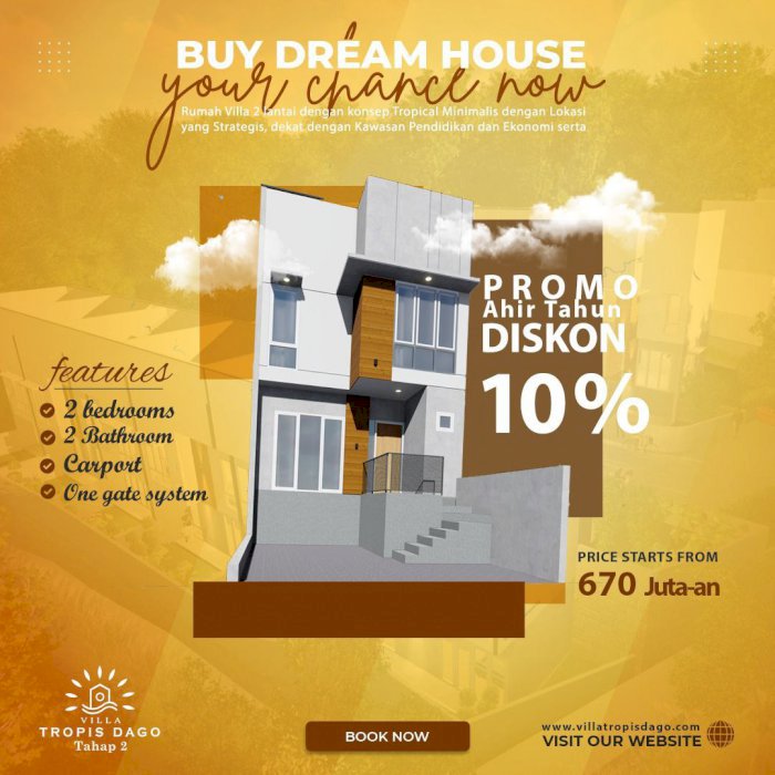 Promo awal tahun!! Villa investasi & hunian,dkt kawasan komersial Dago
